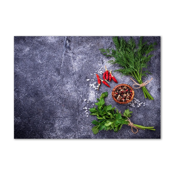 Foto glasbild Kräuter und Gewürze