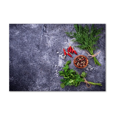 Foto glasbild Kräuter und Gewürze