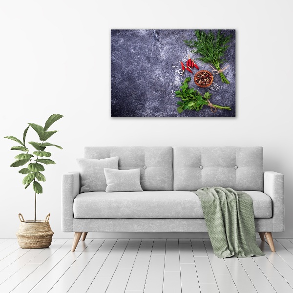 Foto glasbild Kräuter und Gewürze