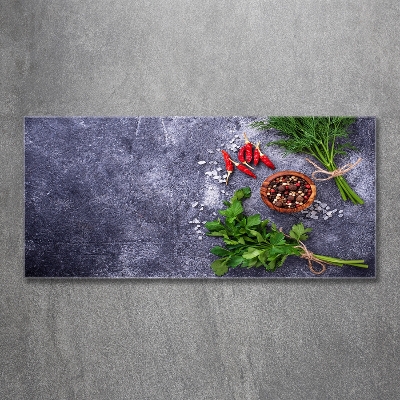 Foto glasbild Kräuter und Gewürze