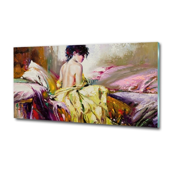 Bild auf glas Halbnackte Frau