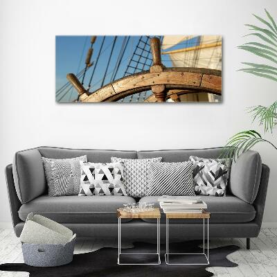 Bild auf glas Das Ruder einer Yacht