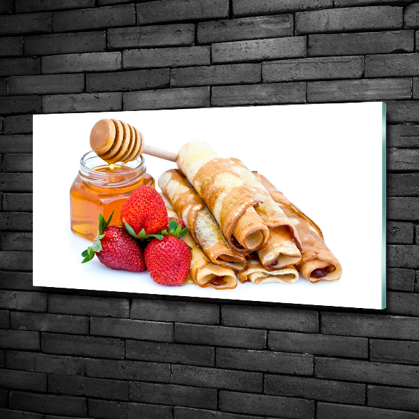 Bild auf glas Leckere Pfannkuchen