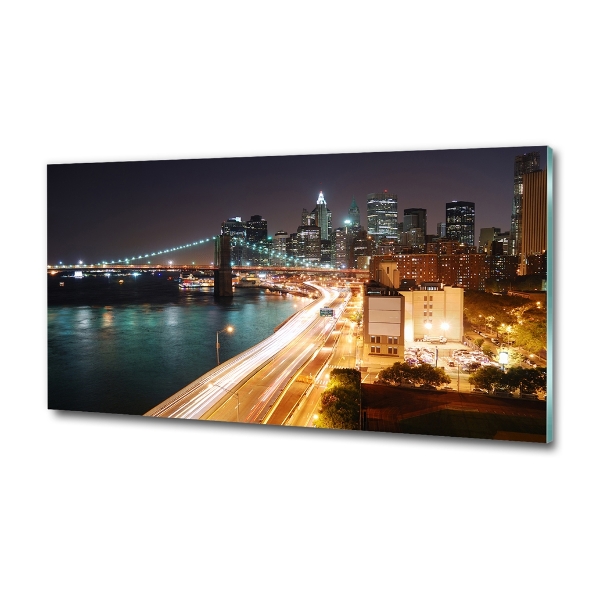 Bild auf glas New York bei Nacht