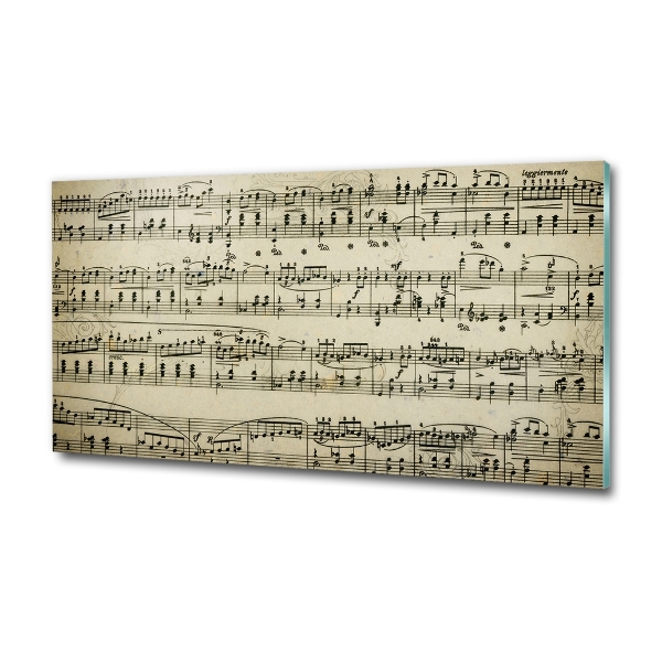 Foto glasbild Noten auf einem Stab