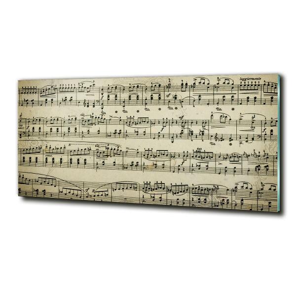 Foto glasbild Noten auf einem Stab