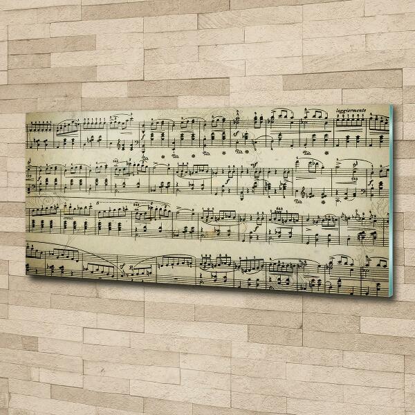 Foto glasbild Noten auf einem Stab