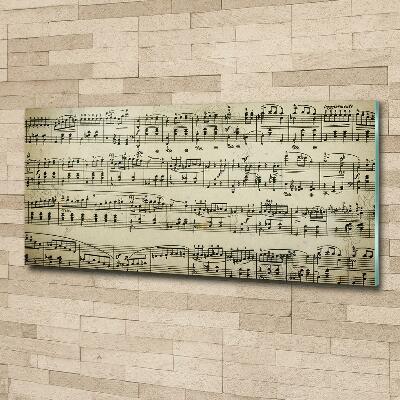 Foto glasbild Noten auf einem Stab