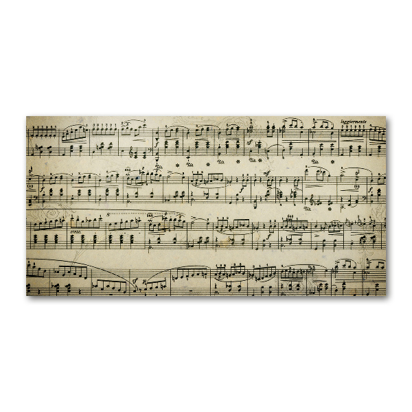 Foto glasbild Noten auf einem Stab