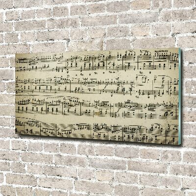 Foto glasbild Noten auf einem Stab