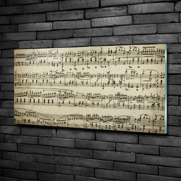 Foto glasbild Noten auf einem Stab