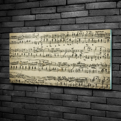 Foto glasbild Noten auf einem Stab