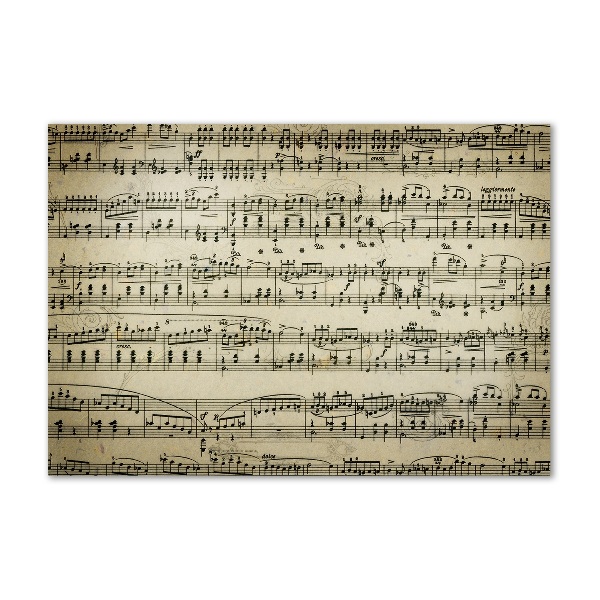 Foto glasbild Noten auf einem Stab