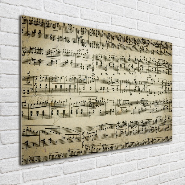 Foto glasbild Noten auf einem Stab