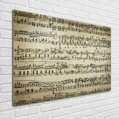 Foto glasbild Noten auf einem Stab