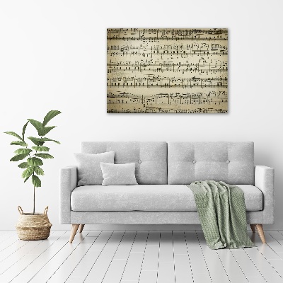 Foto glasbild Noten auf einem Stab