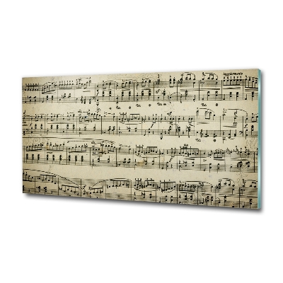 Foto glasbild Noten auf einem Stab