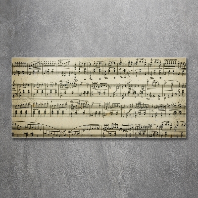 Foto glasbild Noten auf einem Stab