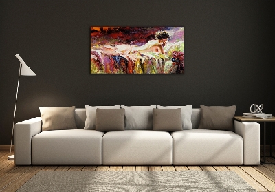 Foto glasbild Lügende Frau