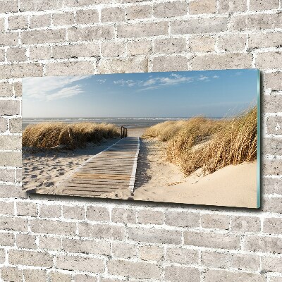 Glasbild Strandweg
