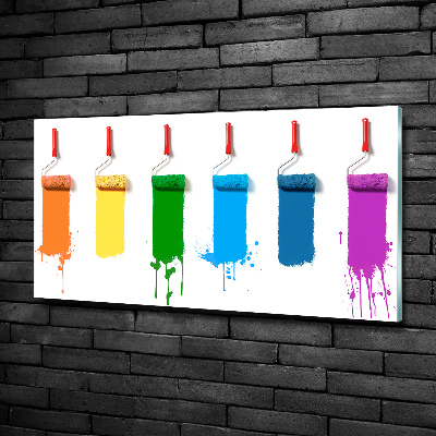 Glasbild Farbrollen