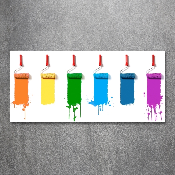 Glasbild Farbrollen