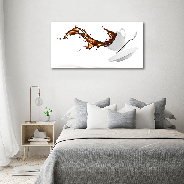 Foto glasbild verschütteter Kaffee