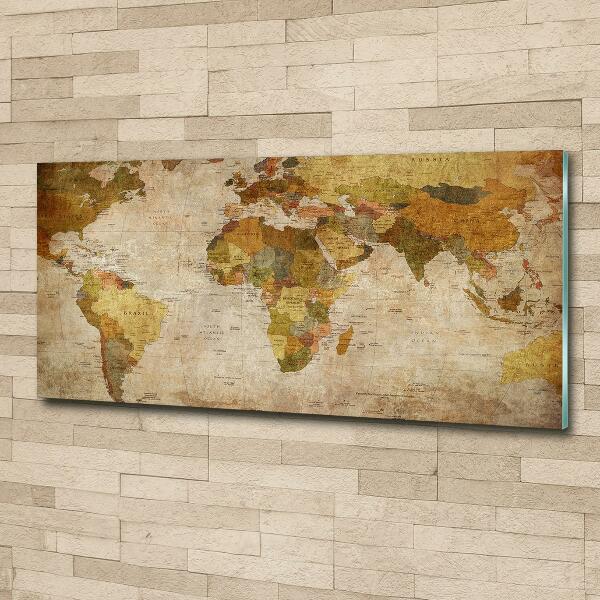 Foto glasbild Politische Karte