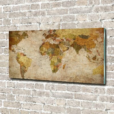 Foto glasbild Politische Karte