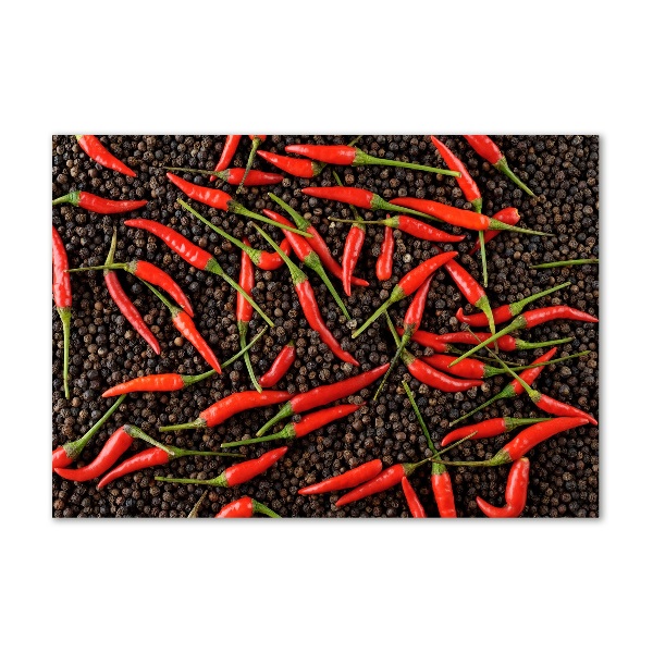 Glasbild Chilischoten