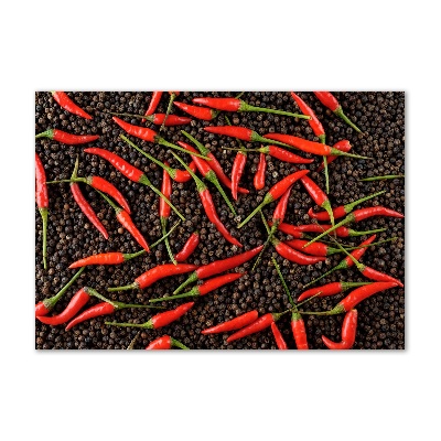 Glasbild Chilischoten