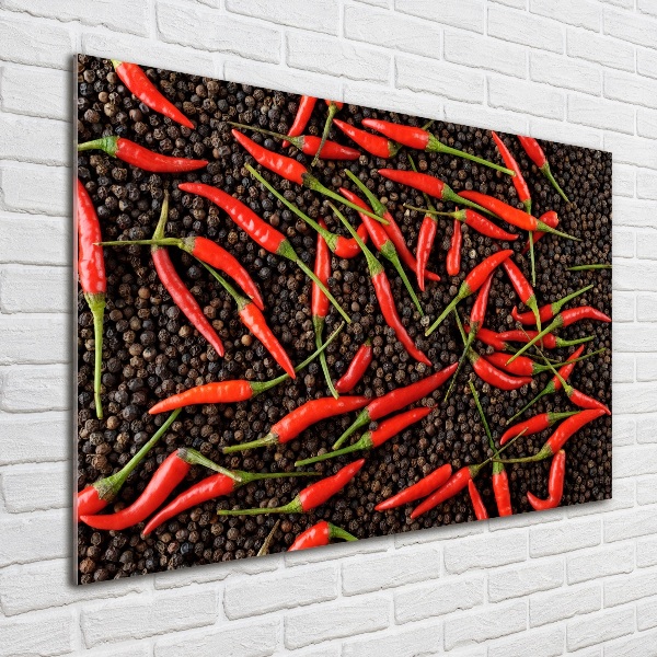 Glasbild Chilischoten