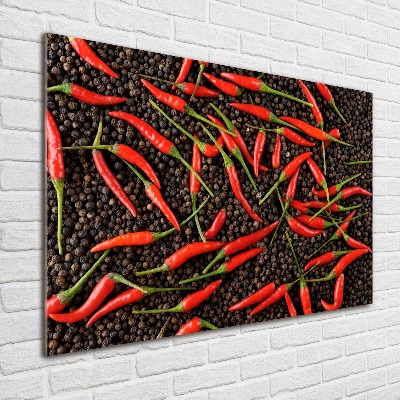 Glasbild Chilischoten