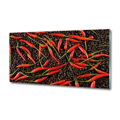 Glasbild Chilischoten