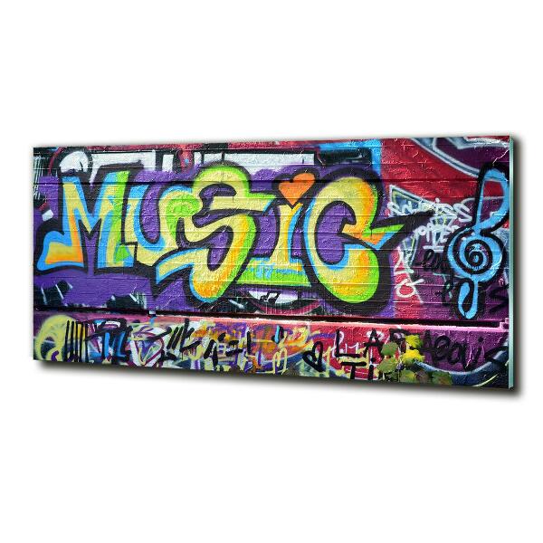 Glasbild Graffiti an der Wand