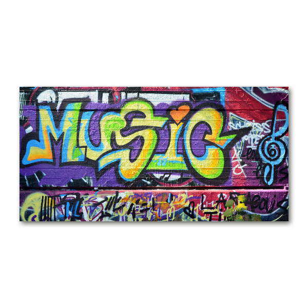 Glasbild Graffiti an der Wand