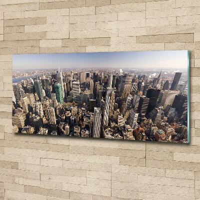 Foto glasbild New York aus der Vogelperspektive