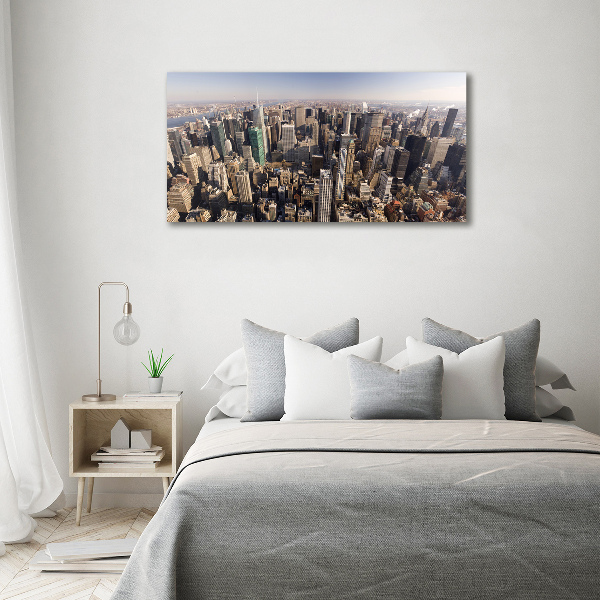 Foto glasbild New York aus der Vogelperspektive