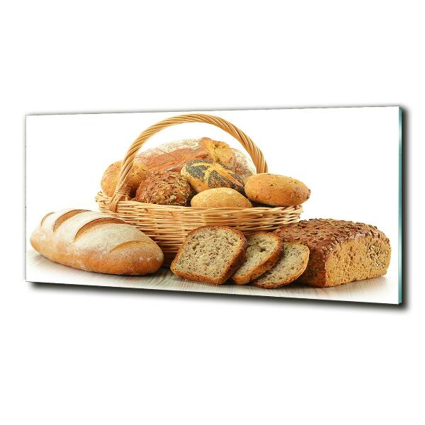 Glasbild Brot im Korb