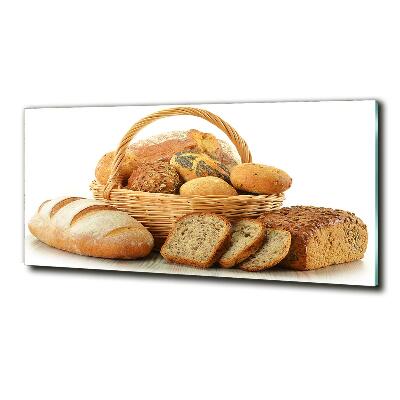 Glasbild Brot im Korb
