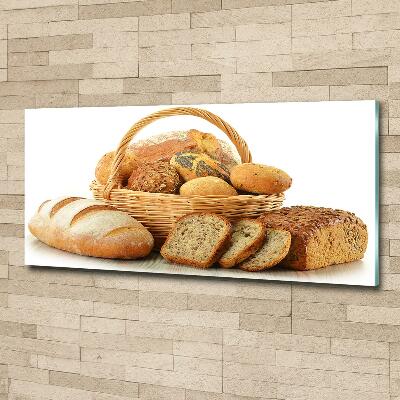 Glasbild Brot im Korb