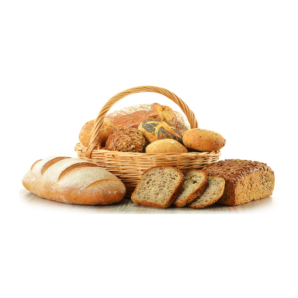Glasbild Brot im Korb