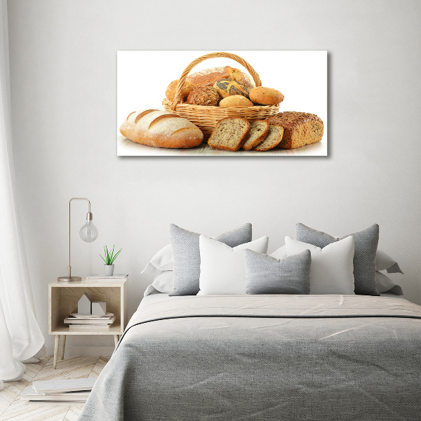 Glasbild Brot im Korb