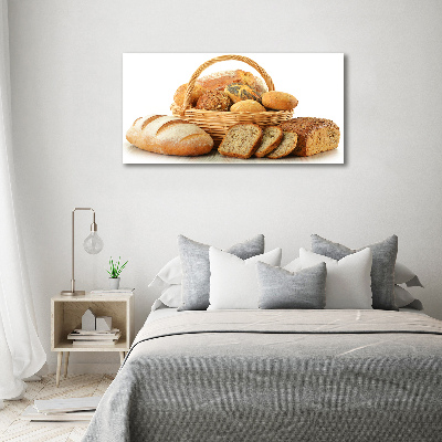 Glasbild Brot im Korb