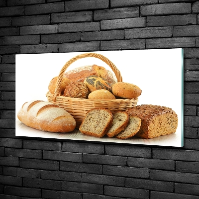 Glasbild Brot im Korb