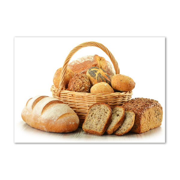 Glasbild Brot im Korb