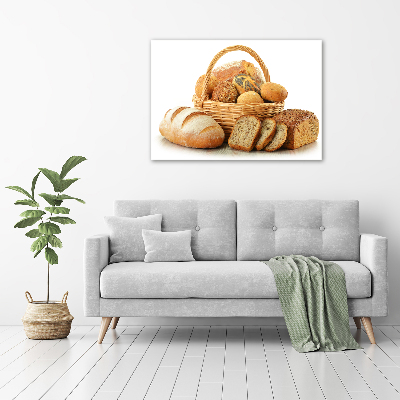 Glasbild Brot im Korb
