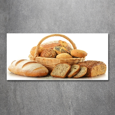 Glasbild Brot im Korb