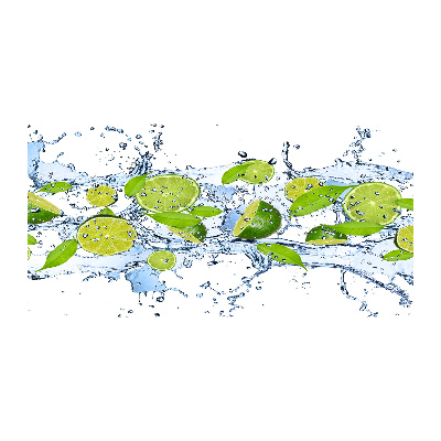 Bild auf glas Limetten und Wasser