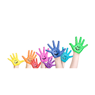 Foto glasbild Bemalte Hände